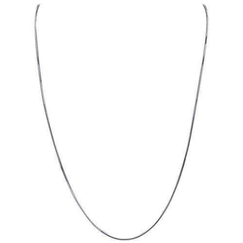 Gem Avenue Italian 925 Sterling Silver 1mm Sturdy Snake Chain Necklace