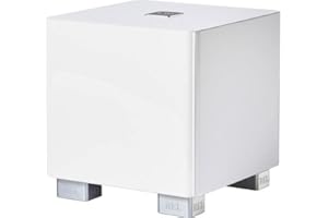 REL ACOUSTICS REL T/5x 8-Inch Powered Subwoofer – Compact Sealed Design with Class AB Amplifier, RCA Inputs, and Powerful Bass for HiFi Stereo Systems, Home Theater, and Surround Sound – High Gloss White Finish