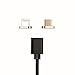 NetDot 3rd Generation USB2.0 Magnetic Charging Cable Adapter with 1 iOS Connector and 1 Micro-USB Connector Compatible with Both Android Smartphone and iPhone - 3.3 Feet / 3 Pack Black