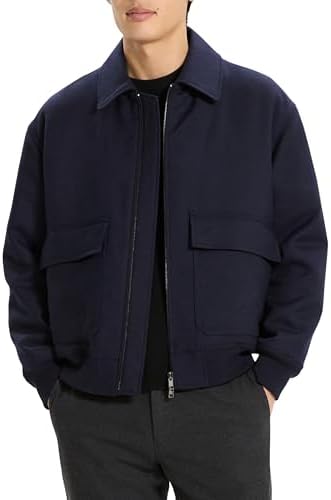 Theory Stand Collar Zip Jacket in Precision Ponte, Baltic, S at