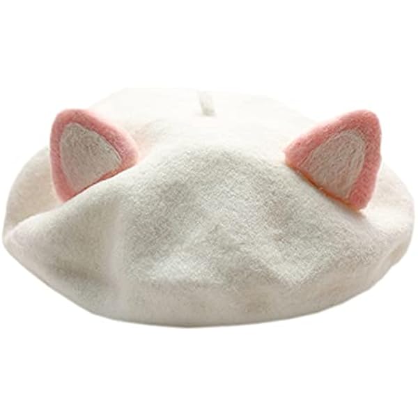 Amazon.com: Zasy Cat Ears Handmade Beret Vintage Artist Hat 