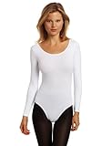 Danskin Women's Long-Sleeve Leotard, White, X-Large