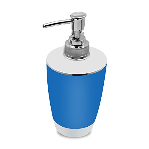 TEKITSFUN 6 Piece Plastic Bathroom Accessory Set, Luxury Bath Accessory Gift, Soap Dispenser, Lotion Dispenser, Soap Bar Holder, Tooth Brush Holder, Trash Can, Toilet Brush Set, Rinse Cup-Blue - Thumbnail 3