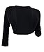 eVogues Women's Black 3/4 Sleeve Cropped Bolero Shrug