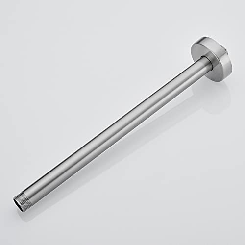 6 Inch Ceiling Mount Shower Arm - 304 Stainless Steel, 1/2" NPT, Black, Tool-Free Installation