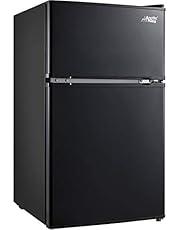 Arctic King 3.2 Cu Ft Two Door Mini Fridge with Freezer, Black + a Dozen of Cleaning Clothes with Clear Storage by Fat House Distributors