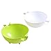 CHICHIC 2 in 1 Kitchen Strainer/Colander Bowl Sets, Large Plastic Washing Bowl and Strainer, Detachable Colanders Strainers Set, Space Saver for Fruits Vegetable Cleaning Washing Mixing, Green