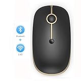 Bluetooth Mouse, Jelly Comb MS003 Slim Dual Mode(Bluetooth 4.0 + USB) 2.4GHz Wireless Bluetooth Mouse for Laptop, iPad, MacBook, PC- For Windows 8.0/ MacOS 10.10/ iPad OS 13/ Android 4.3 or Above