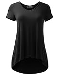 A.F.Y Women's Front Detail Hankerchief and Flare Hem Tunic Tops Made In USA