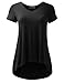 ALL FOR YOU Women's V-Neck Flare Tunic Top Black XX-Large