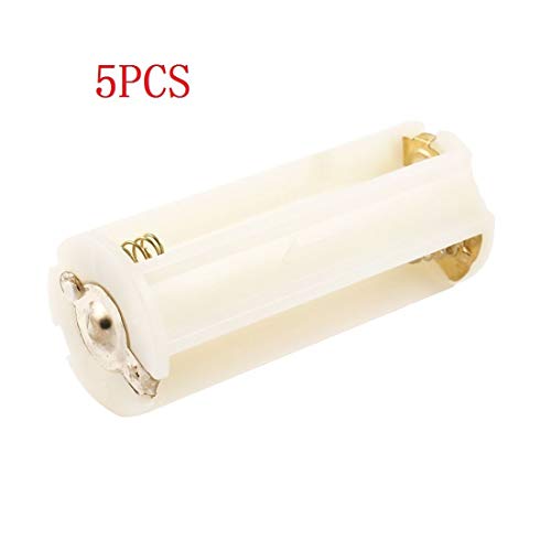 GFORTUN 5PCS 3x1.5V AAA Series Connection Plastic Cylinder Battery Storage Holder Case Adapter Beige