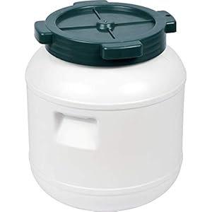 Browin 360010 plastic vat om te gisten, te bewaren, wit, 10 l met schroefdop, kool, komkommers, groenten in zoutlak…
