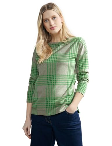 Cecil Damen B321010 Kariertes Langarmshirt, Celery Green, S