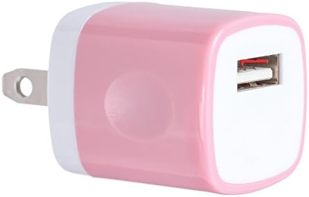 1PC Pink Universal USB Port Colors USB AC/DC Power Adapter Home Wall Charger Plug W/ Easy Grip for iPhone 7/7 plus 6/6 plus Samsung Galaxy S5 S4 S12¡­