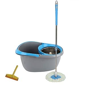 Frestol Steel Mop +1 Refill+Rod + Wiper – Grey/Blue