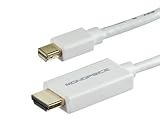 Monoprice 109474 6-Feet 32AWG Mini Display-Port HDMI with Audio Cable, White