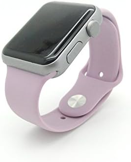 iSank Fashion Waterproof Colorful Indoor &amp; Outdoor Sports Watch Band Soft Silicone Band Rubber Wrist Replacement Watch band Strap for Apple Watch 2015 Released iWatch (38mm Light Purple)