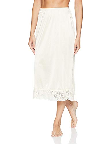 Under Moments Half Slip Vintage Style Maxi 32-Inch with All Around Lace - Small - Beige