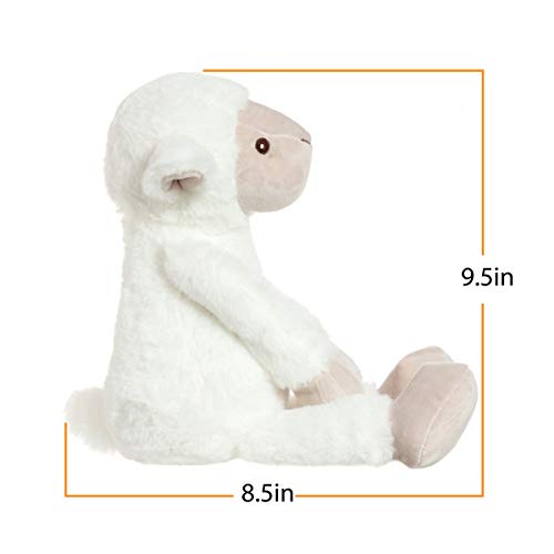 Apricot Lamb Toys Baby Boys & Girls Cozy Fuzzy Toy Animals Plush Lamb Stuffed Sheep (White, 14" x 4" x 5") - Thumbnail 3