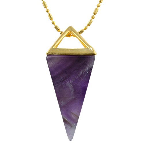 SUNYIK Amethyst Quartz Healing Point Pendant Necklace