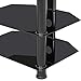 Yaheetech 4 Tier Component Media Stand Audio Video Rack Entertainment Center with Cable Management Storage for Xbox Playstation Speakers Cable Boxes Black Glass Desktop 110Lb Capacity