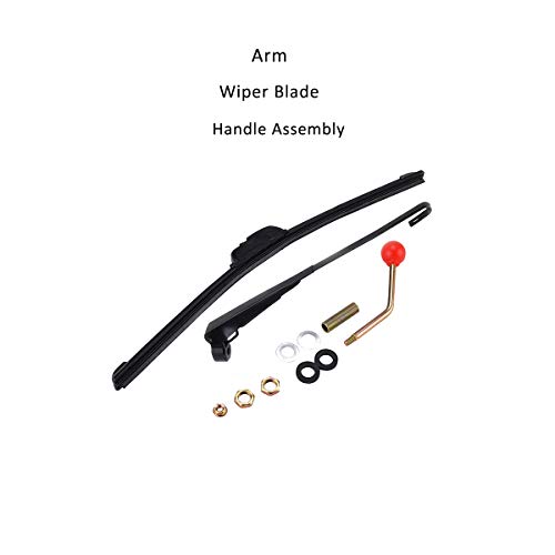 Valchoose UTV Hand Wiper 15.7" UV Protected Rubber Manual Windshield