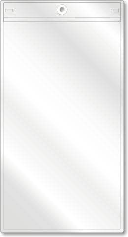 SmartSign Clear Tag Pouch with Punch Holes, Weather Proof | 3.375" x 7", Pack of 25, Made in USA