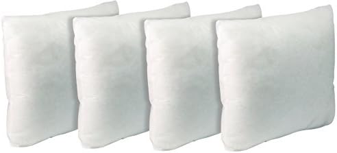 California Pillow, 20" x 20", SET OF FOUR Premium Hypoallergenic FIRM Throw Pillow Insert Stuffer Pillow Insert, White - MADE IN USA