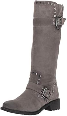 womens grey suede knee high boots