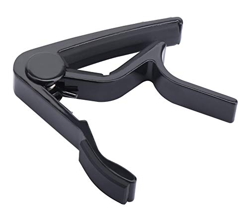 MOREYES Guitar Capo for Acoustic Guitar,Ukelele, Electric Guitar,Bass with Guitar Picks(Black) - Thumbnail 2