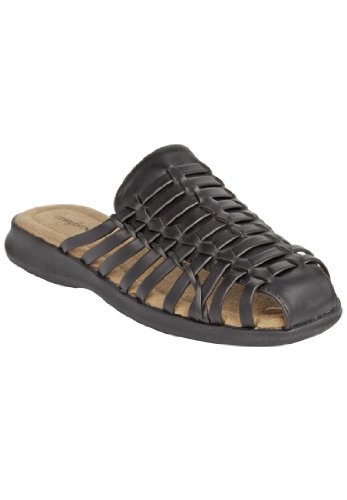 Comfortview Women's Wide Wendy Woven Mule (Black,7 1/2 M)