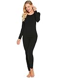 Ekouaer Women Long Johns Ultra Soft Thermal Underwear Fleece Lined Winter Base Layering Set S-XXL