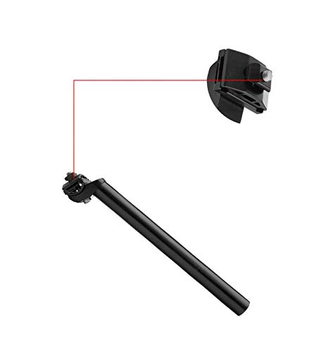 HUA 31.6 x 300 mm Alloy Seatpost 1.244inchx11.81inch Bike Bicycle Alluminium Alloy Seat Post with Micro Adjust Clamp - Thumbnail 3