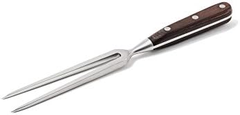 Heiso Meat Fork with wooden handle, Length 18cm, Forged, Carving Fork