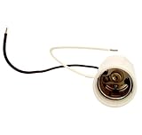 Leviton 8756-2 Mogul Base, One-Piece, Keyless, HID, Glazed Porcelain Lampholder, HPS up to 400W, Single Circuit, Back Wired, 4KV-Pulse Rated, White