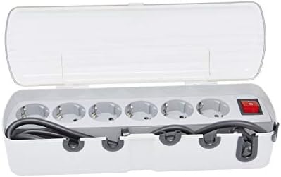 Regleta con Protección 6 Tomas y Caja Protectora Antipolvo: Amazon.es: Electrónica