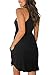 Unbranded Women's Sleeveless Loose Plain Dresses Casual Short Dress with Pockets