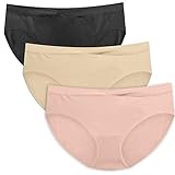 HOFISH Women Pregnancy Bamboo Fiber Cotton Briefs for 3rd Trimester Black Beige Pink Medium