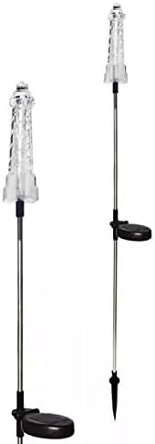 Unido Box Lighthouse Solar Garden Stake Light LED Multi-Color, Set of 2