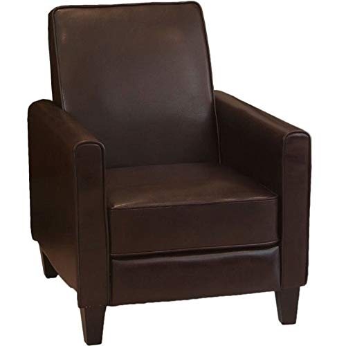 Noble House Delouth Leather Recliner Club Chair