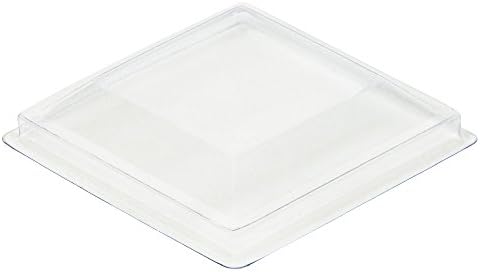 DLux Lids for 3 oz Square Tall Mini Serving Cups [50 Count, Clear Plastic]