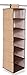 Internet's Best Hanging Closet Organizer - 6 Shelf - Clothing Sweaters Shoes Accessories Storage - Brown - College Dorm Kids Room Essential - Beige
