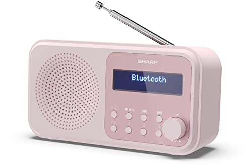 SHARP DR-P420(PK) Tragbares DAB+ Radio mit Bluetooth 5.0, DAB+/FM, USB- oder Batteriebetrieb, Dual-Wecker, 40 Senderspeicher, Kopfhöreranschluss – Tok