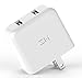 ZMI V2 Charger Wall Adapter for iPhone X/XS/XS Max/XR/8/7/6/Plus, iPad, Galaxy S10/10e/10 Plus/S9/S8/S7/S6/S5/Edge/Edge+, LG, Motorola, Foldable Prong Travel Plug Wall Charger with 2 USB Ports