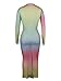 DeviFish Women Sexy Long Sleeve Gradient Mesh See Through Bodycon Cover Up Dress