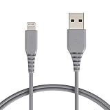 AmazonBasics Lightning to USB A Cable, MFi Certified iPhone Charger, Grey, 3 Foot