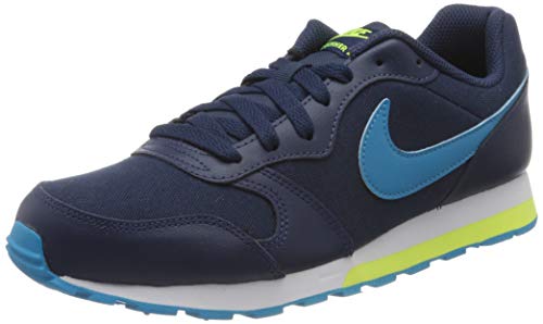 Nike MD RUNNER 2 (GS), Unisex Kid's Walking Shoe, MIDNIGHT NAVY/LASER BLUE-LEMON, 6 UK (40 EU)