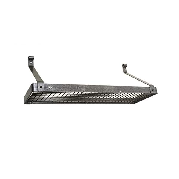 Enclume Premier Deep Bookshelf Wall Pot Rack, Hammered Steel Large