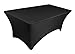 Tektrum 6 ft Long Rectangular Stretch Tablecloth, Spandex Jacket Cover, Tight Fit Linen-Fitted Table Cover For Trade Show, DJ, Wedding, Party, Banquet, Event, Kiosk, Vendor - Premium Fabric (Black)