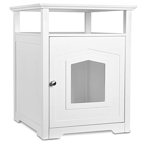 Arf Pets Designer Enclosed Cat Litter Furniture Box House with Table (Certified Refurbished) - Thumbnail 6